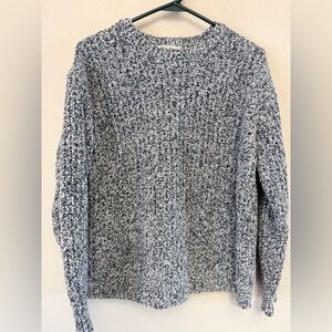 Marine Layer Textured Knit Sweater in Black and White w colors size M